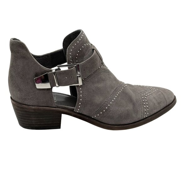 Vince Camuto Shoes - Vince Camuto Raina Suede Leather Bootie Sz 8.5 Greystone Studded Ankle Boot
